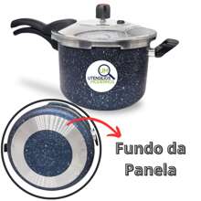 Panela de Pressão Antiaderente Fechamento Externo 4,5 L Linha Colore + Tampa de Vidro - Azul - Visão 8