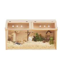 Middle Transparent Wooden Hamster Cage, Small Animal Habitat Hutch For Large Siberian Hamster,Gerbils,Little Rabbits, Natural - Wood - View 2
