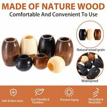 130 Pieces Large Wooden Spacer Beads Wooden Beads Round Loose Beads With 10 Mm Large Hole For Macrame Making Kits Jewelry Making Hair DIY Craft Handmade Decor(Wood Color) - 彩色 - 查看 2