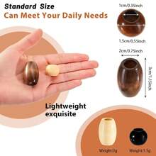 130 Pieces Large Wooden Spacer Beads Wooden Beads Round Loose Beads With 10 Mm Large Hole For Macrame Making Kits Jewelry Making Hair DIY Craft Handmade Decor(Wood Color) - 彩色 - 查看 4