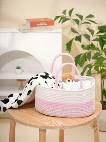 A Baby Basket Child,With Divided Compartments For Baby Shower,Baby Registry Search,Letter Design New Baby Gift,Gender Neutral Baby Gift Basket, Baby Shower Gift,Nursery Storage,MAMA Bag Baby Shower Family Decorations Gifts - Multicolor - View 14