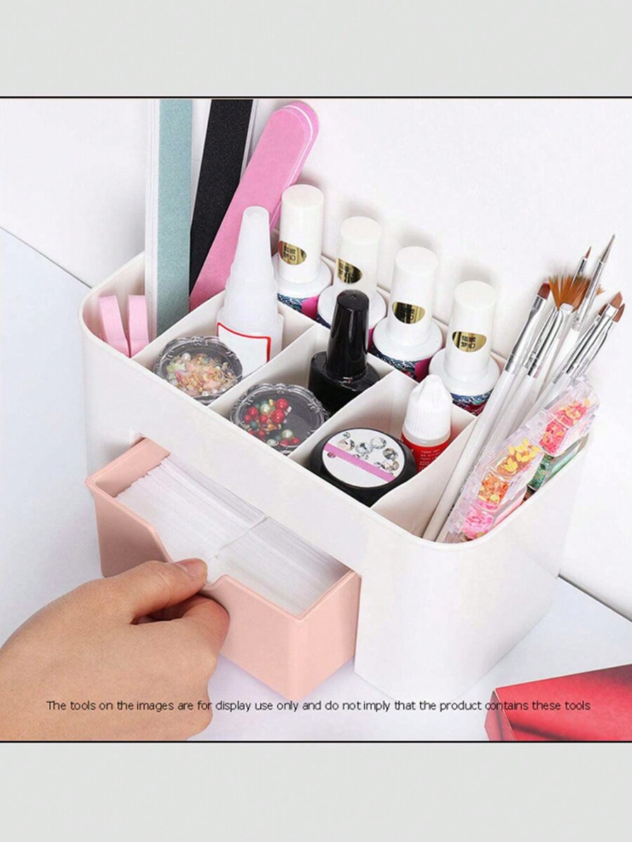 1PC Storage Box With Pink Drawers For Nail Tools, Jewelry