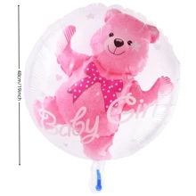 1PC 19-Inch Pink/Blue Bear Balloon Transparent Gender Debunking Bear Foil Balloons For 1st Birthday Party Helium Balloon Gender Reveal Decoration,Christmas
