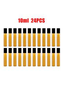 10/12/24入組5ml/10ml褐色防光滾球瓶，可裝填精油和香水的儲存瓶，空玻璃滾球瓶止汗劑容器，方便隨身攜帶 - 灰色 - 查看 12