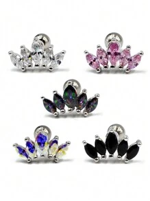 1 Máy Tính Hầu Tước Zirconia Hình Hoa Inox Sụn Bông Tai Nữ Bông Tai Cắm Khuyên Cơ Thể Gợi Cảm Trang Sức Xoắn Phụ Kiện - Như thể hiện trong hình ảnh - Xem 4