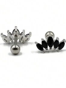 1 Máy Tính Hầu Tước Zirconia Hình Hoa Inox Sụn Bông Tai Nữ Bông Tai Cắm Khuyên Cơ Thể Gợi Cảm Trang Sức Xoắn Phụ Kiện - Như thể hiện trong hình ảnh - Xem 5