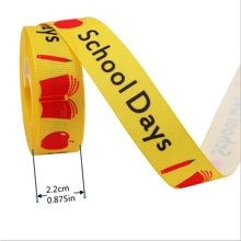 5Yard/Lot Back To School Grosgrain Ribbons Teacher Appreciation Ribbon Grosgrain Ribbon,Bow Cap DIY Decorations - Multicolor - View 2