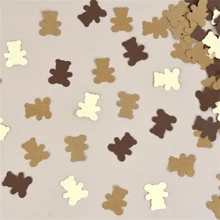 100Pcs/Pack Teddy Bear Paper Confetti For Gender Reveal Decoration Bear Theme Birthday Party Decoration Supplies Table Scatter,Christmas