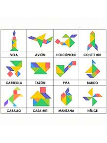 Tangram Juego Educativo y Didáctico Figuras Geométricas de Colores - Multicolor - Ver 3