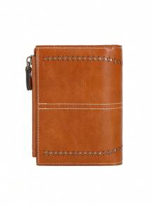 CHARM INFINITE Vintage Style Women's Anti-Theft Faux Leather Wallet With Card Slots And Zipper Pocket, Women's Wallet, Small Wallet, RFID Wallet - Brown - View 5