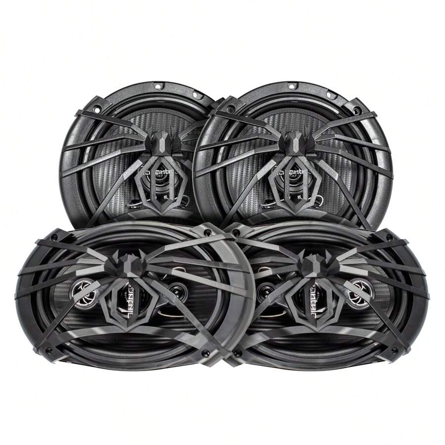Kit Par De Bocinas 6x9 Pulgadas + Par De Bocinas 6.5 Pulgadas Full Range 3 Vías - Negro - Ver 1