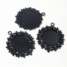 2pcs Vintage Flower Pendant Blank Base Setting Fits 25mm Round Cabochons Bezel Tray DIY Jewelry Making Accessories - Flower Pendant Cabochon Setting - View 4