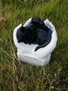 jinhuoba 1入組毛孩紀念骨灰盒，附貓名字和日期客製雕塑，懷念之情紀念禮品 - 彩色 - 查看 8