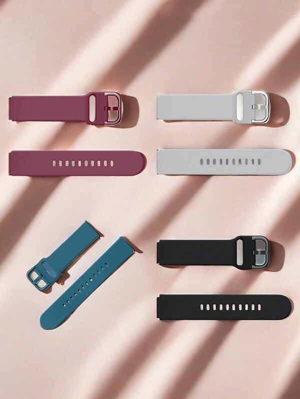 2 Packs-Smart Watch Soft Silicone Strap, 20mm/22mm Replacement Adjustable Smart Watch Strap, Compatible With Samsung Galaxy Watch Active/Active2/ Galaxy Watch 5/For Huami Amazfit GTS 3/Garmin Forerunner158/ Haylou Solar LS02