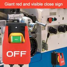 Emergency Stop Switch 220V Single-Phase On-Off Switch 16A Safety Switch Emergency Push Button Switch For Quickly Switching Off Electrical Devices - 黑色 - 查看 3