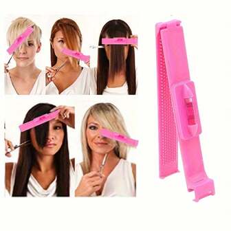 Herramienta de corte de cabello, recortador de flequillo, regla de diseño de peinado DIY para capas de flequillo, recortador de puntas abiertas, herramienta de peinado, herramientas para el cabello, productos y accesorios para el cabello para barbería, salón de belleza, viajes esenciales, regreso a la escuela, artículos esenciales para viajes y vacaciones, accesorios para el cabello para mujeres
