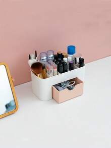 Home Drawer Cosmetic Organizer, Nail Tools Multi-Layer With Drawer Desktop Organizer, Desktop Jewelry Skincare Compartment Dressing Box - Multicolor - View 15