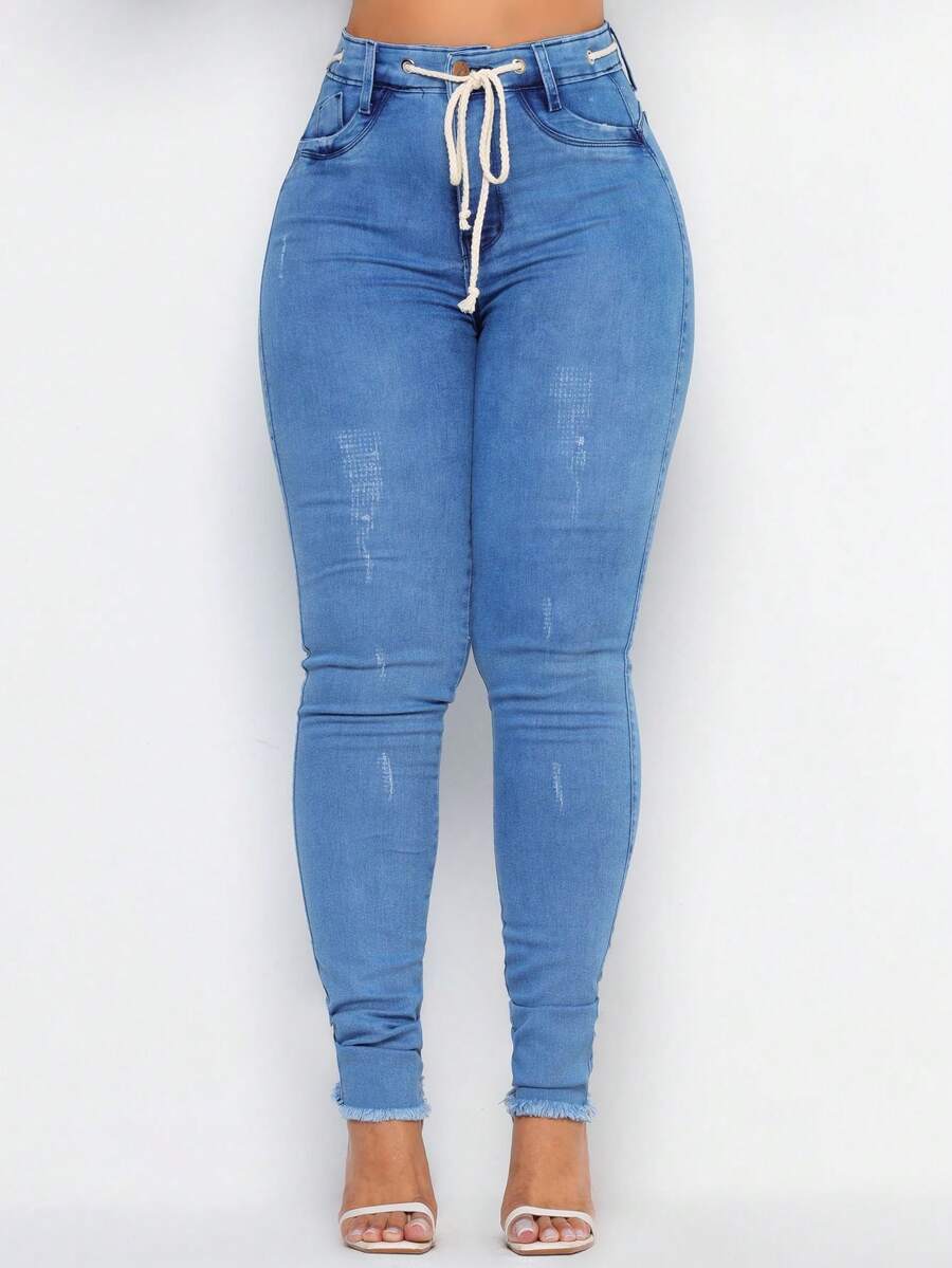 Women Jeans - 藍色 - 查看 1