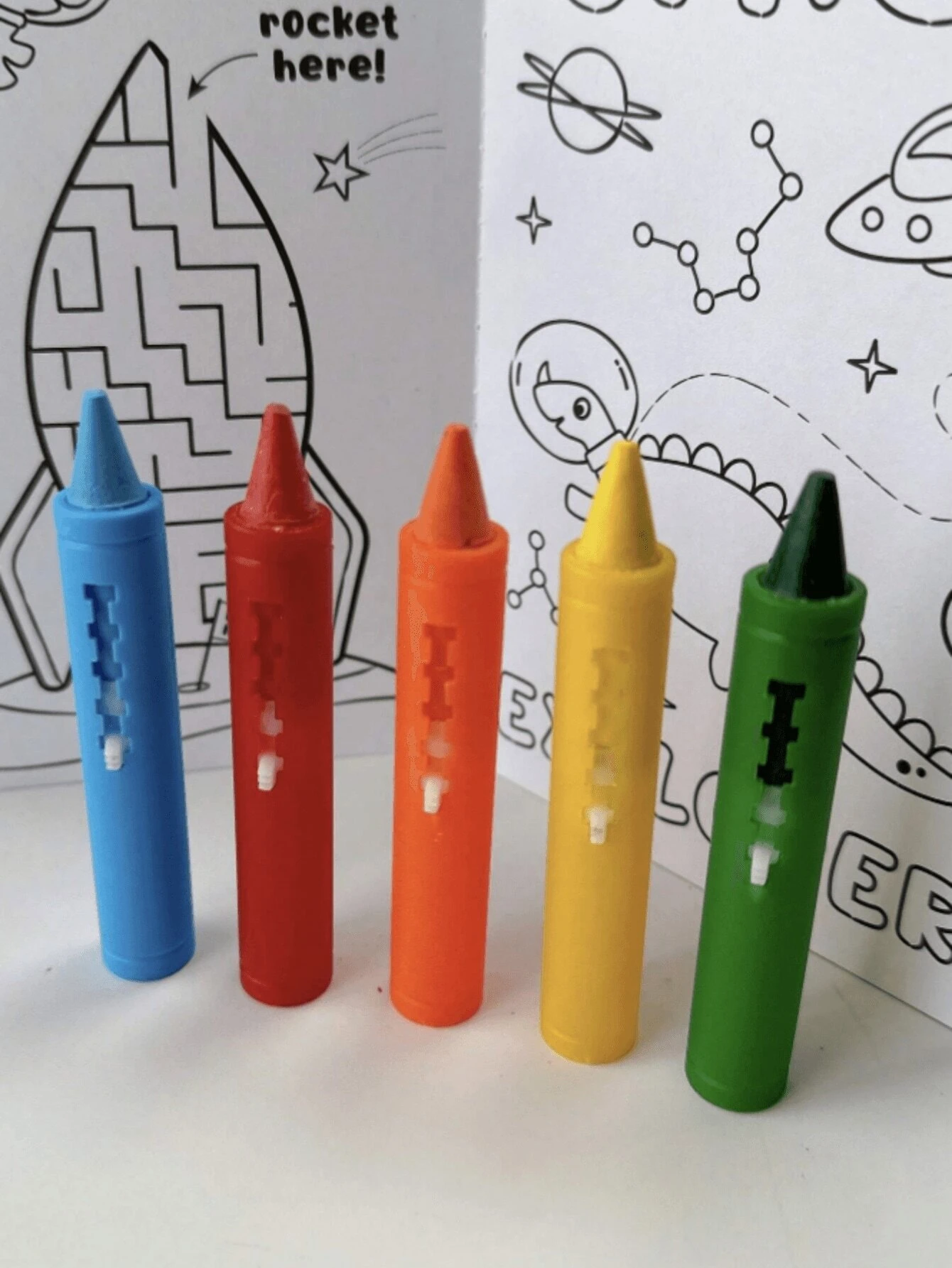 6pcs/Set Kids Washable Graffiti Bath Crayons, PushPull Wax Crayon For