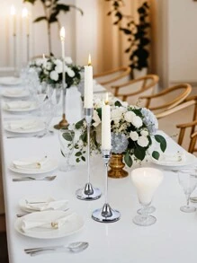 2pcs Candlestick Table Center Decorations Are Suitable For Outdoor Courtyard Decoration, Office Desktop Decoration, Aromatherapy Candle Cups, Candlelight Dinners, Room Atmosphere, Suitable For Weddings, Family Gatherings, Parties, And Confession Decorations - Multicolor - View 4