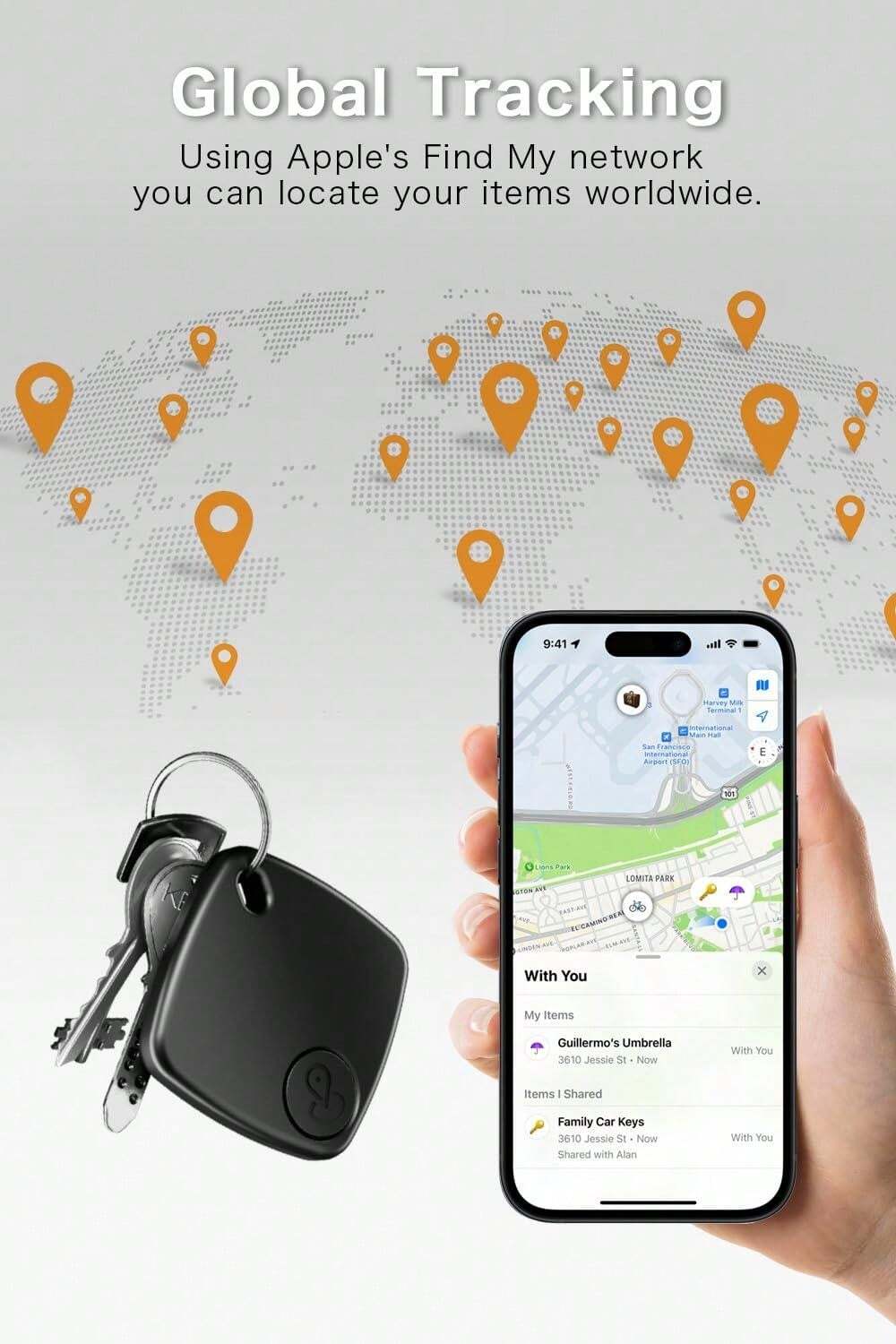 Smart Tag Bluetooth Luggage Tracker, IP68 Waterproof Air Tracker Find