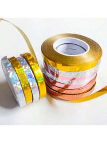 10 件混合闪亮激光派对气球，带丝带和细绳，适用于装饰、生日、婚礼派对用品、返校情人节