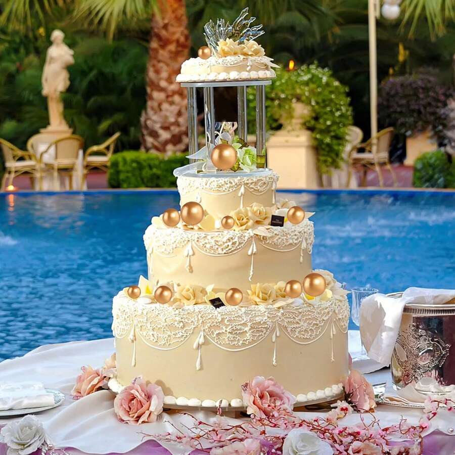 50 PCS Gold Cake Decorating Balls In Mixed Sizes Cake Topper Baking