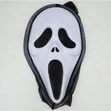 Kit 02 Máscara Assassino Fantasma Decorações Festa Halloween, Carnaval - Preto - Visão 3
