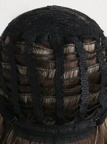 女士时尚蓬松自然长卷发棕色带亮点 20 英寸合成纤维假发带侧刘海，适合日常佩戴、节日、婚礼、派对、万圣节服装 - 彩色 - 查看 9