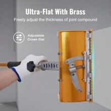 Drywall Flat Box, 10-Inch Wide Quick Clean, Aluminum Finishing Mud Box For Plasterboard, Wallboard, Sheetrock, Bonus Mudguard, Extra 2 Stainless Steel Blades (10/12-Inch)