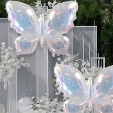 2/4 件白色巨型蝴蝶气球 - 非常适合童话主题派对、婚礼和周年纪念日，