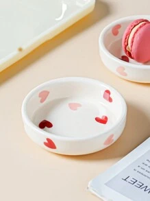 2件/4件/6件北欧风心形陶瓷酱汁碟，高品质ins唯美蘸酱盘，米色家居小盘子，酱油醋碟，节日礼物，厨房用品，生日礼物，派对用品，学校用品 - 窯變暖光白 - 查看 4