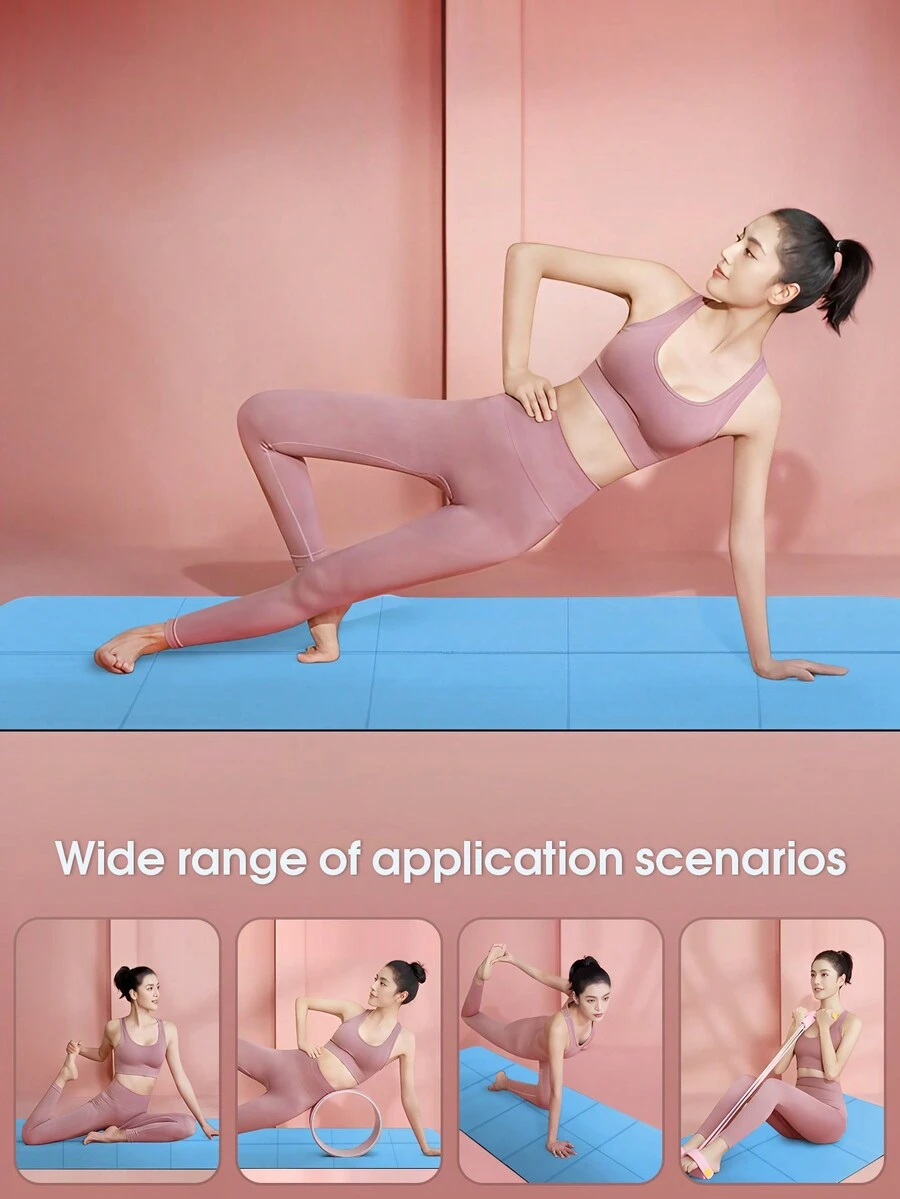 Thảm tập Yoga, Thảm tập thể dục, chống trượt, chống sốc, thảm nhảy cách âm, lý tưởng cho mọi phong cách Yoga & Pilates cho phòng tập thể dục tại nhà - Màu xanh lam - Xem 1