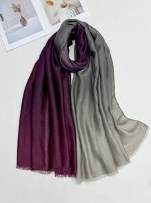 新款时尚沙滩配饰印花围巾女士简约彩色渐变真丝围巾，春夏防晒沙滩巾，头巾，披肩，多功能长围巾配饰女士秋冬 - 彩色 - 查看 8