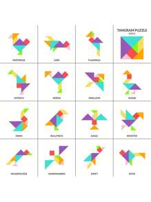 Tangram Juego Educativo y Didáctico Figuras Geométricas de Colores - Multicolor - Ver 4