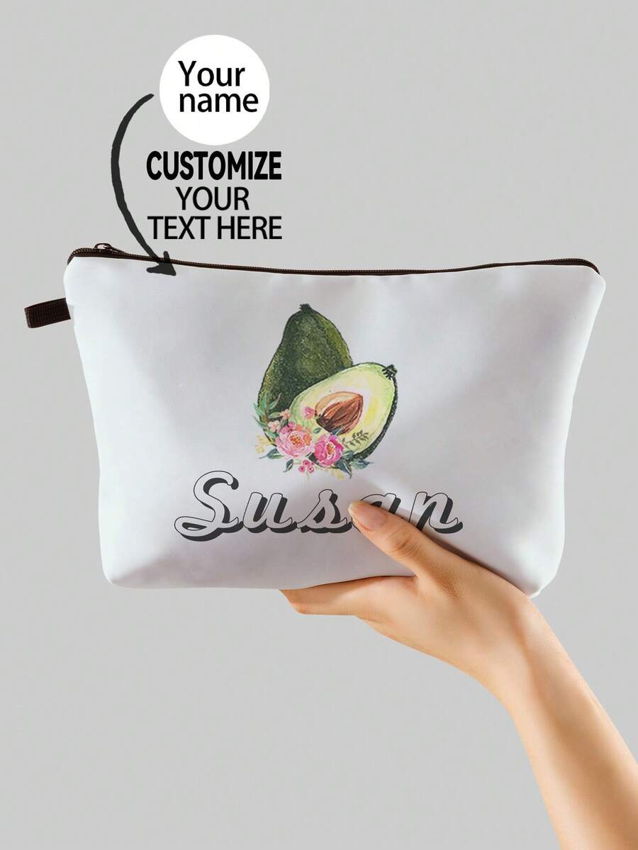New Cosmetic Bag, Custom Photo Cosmetic Bag, Can Be Customized To Your Unique Design, Lightweight Waterproof Canvas Zipper Cosmetic Bag Is Also Perfect For Coin Purse, Pencil Case, Perfect For Shopping, Date, Vacation, Travel, Festival, Party Or As A Gift Shop Back To School - one-size - View 1