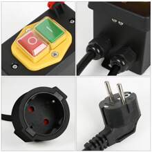 Emergency Stop Switch 220V Single-Phase On-Off Switch 16A Safety Switch Emergency Push Button Switch For Quickly Switching Off Electrical Devices - 黑色 - 查看 6