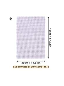 4pcs White DIY Cross Stitch Fabric, Thick Material With Even Threads, For Making Flat Finished Products. Available In 11CT And 14CT, With 6 Cutting Size Options.