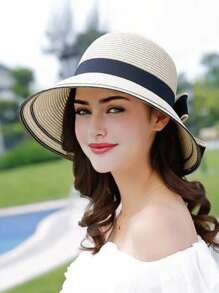 1 件女士春夏防晒帽，多功能户外遮阳帽，适合徒步旅行、钓鱼、海滩，简单的渔夫帽设计适合户外活动 - A - 查看 5