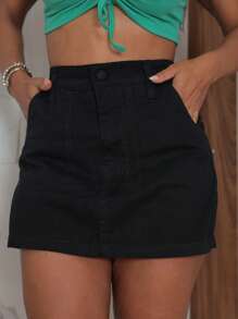 Women Denim Shorts - màu đen - Xem 5