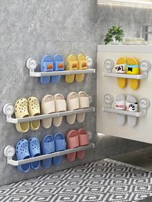 Wall-Mounted Slipper Rack, No-Drill Shoe Storage Organizer For Bathroom, Hanging Shoe Rack For Bathroom, Toilet, Balcony, Outdoor, Terrace Sandals Rack - Shoe Drying Tool - Multicolor - View 11