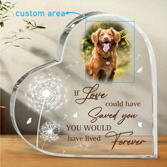 Personalized Acrylic Heart Shaped Plaque Pet Memorial Gifts - Pet Remembrance Keepsake Gifts Dog Cat, Desk Heart Decor, Dog Memorial Gifts For Loss Of Dog, Cat Memorial, Sympathy Gifts, Valentine Day, Valentine Day Decor Birthday Graduation,Multi-Functional,Adjustable,Durable,Anti-Mold,Ornamental,Reusable,Exquisite,Adorable,High-Quality,Modern,Colorful,Cute,Comfortable,Stylish,Custom,Personalized,Unique,Ideal Gifts For Him,Ideal Gifts For Her,Boyfriend,Girlfriend,Dad,Mom,Family,Friends,Son,Daughter,School Students,Office,Tea Room,School,Home