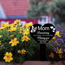 Headstones For Graves-1pc Heart Grave Markers Memorial Remembrance Plaque Stake Acrylic Grave Marker For Cemetery, Grave Decorations For Cemetery, Mother's Day Grave Decorations, Unique Grave Decorations Memorial Day Grave Decorations, Memorial Plaque Sympathy Gifts For Loss Of Loved One Grave Marker For Cemetery Memorial Garden Stake Sympathy Grave Stake Birthday - White+Black - View 11