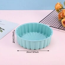 1入組蛋糕模具，圓形蛋糕盤，不黏蛋糕模具，矽膠蛋糕模具，婚禮生日派對烘焙鍋具，DIY烘焙工具，多功能家用蛋糕模具，廚房物品，廚房小工具 - 藍色 - 查看 9