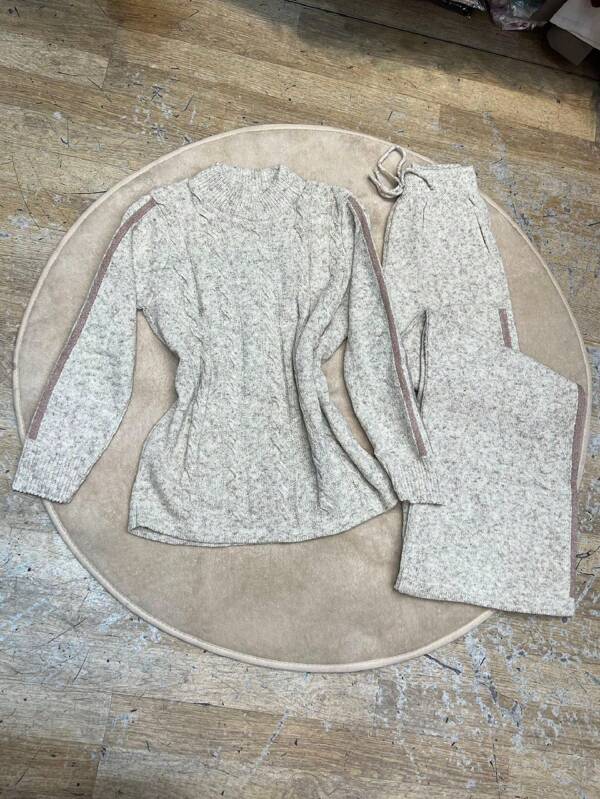 conjunto tricot mousse feminina blusa e calca inveno