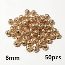 50-200 hạt hoa rỗng DIY hạt cườm hạt charm làm đồ trang sức phụ kiện - Hạt kim loại - Xem 9