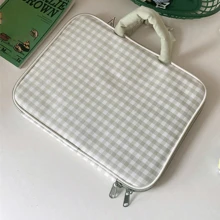 1 PC Checkerboard Check Cute Cartoon Laptop Storage Bag Ins 11/13 Inch Inner Sleeve Back To School