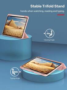 1 pièce Étui pliable en silicone rose bébé pour iPad, coque fine avec support anti-choc, porte-stylet, compatible avec Apple iPad Mini 4/5/6, 9,7/10,2/10,5 pouces, Air 4/5/6, 10e génération, 10,9 pouces, Pro 11 pouces, Air 11 (M2) et Air 13 et Pro 11 (M4). Dos transparent haute transparence pour personnalisation DIY.