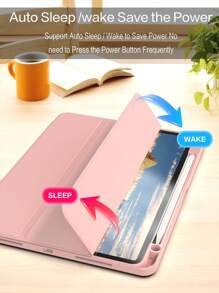 1 pièce Étui pliable en silicone rose bébé pour iPad, coque fine avec support anti-choc, porte-stylet, compatible avec Apple iPad Mini 4/5/6, 9,7/10,2/10,5 pouces, Air 4/5/6, 10e génération, 10,9 pouces, Pro 11 pouces, Air 11 (M2) et Air 13 et Pro 11 (M4). Dos transparent haute transparence pour personnalisation DIY.