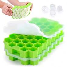 Hive Silicone Ice Mold For Bottle With Lid 37 Cavities - Green - View 2